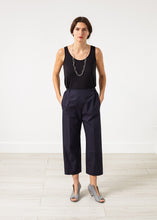 Load image into Gallery viewer, Wide Cropped Trouser in Navy