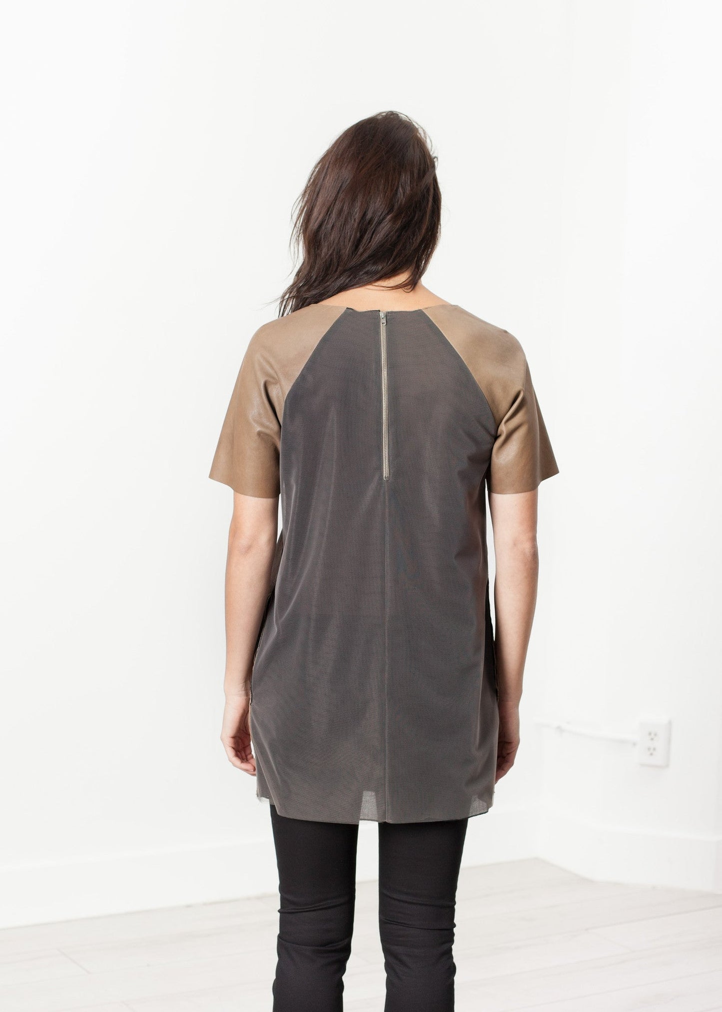 Leather Front Tunic - women's dresses - Ethnicyug Hache