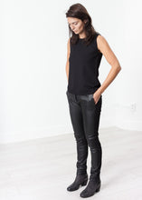 Load image into Gallery viewer, Leather Panel Trouser in Black - women's pants - Ethnicyug Hache