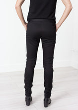 Load image into Gallery viewer, Leather Panel Trouser in Black - women's pants - Ethnicyug Hache