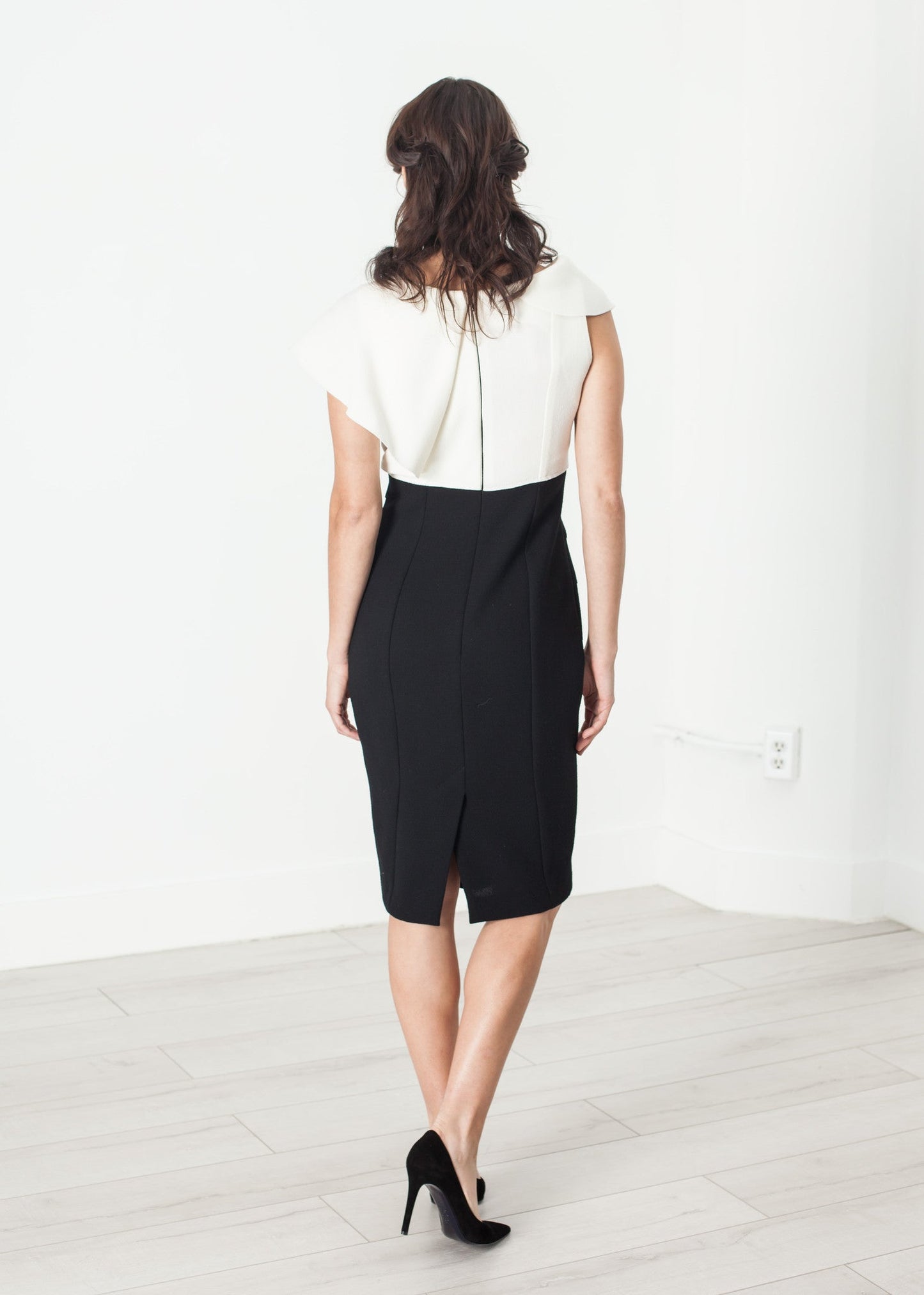 Asymmetric Dress in Cream/Black Red / 30 - women's dresses - Ethnicyug Amelia Toro
