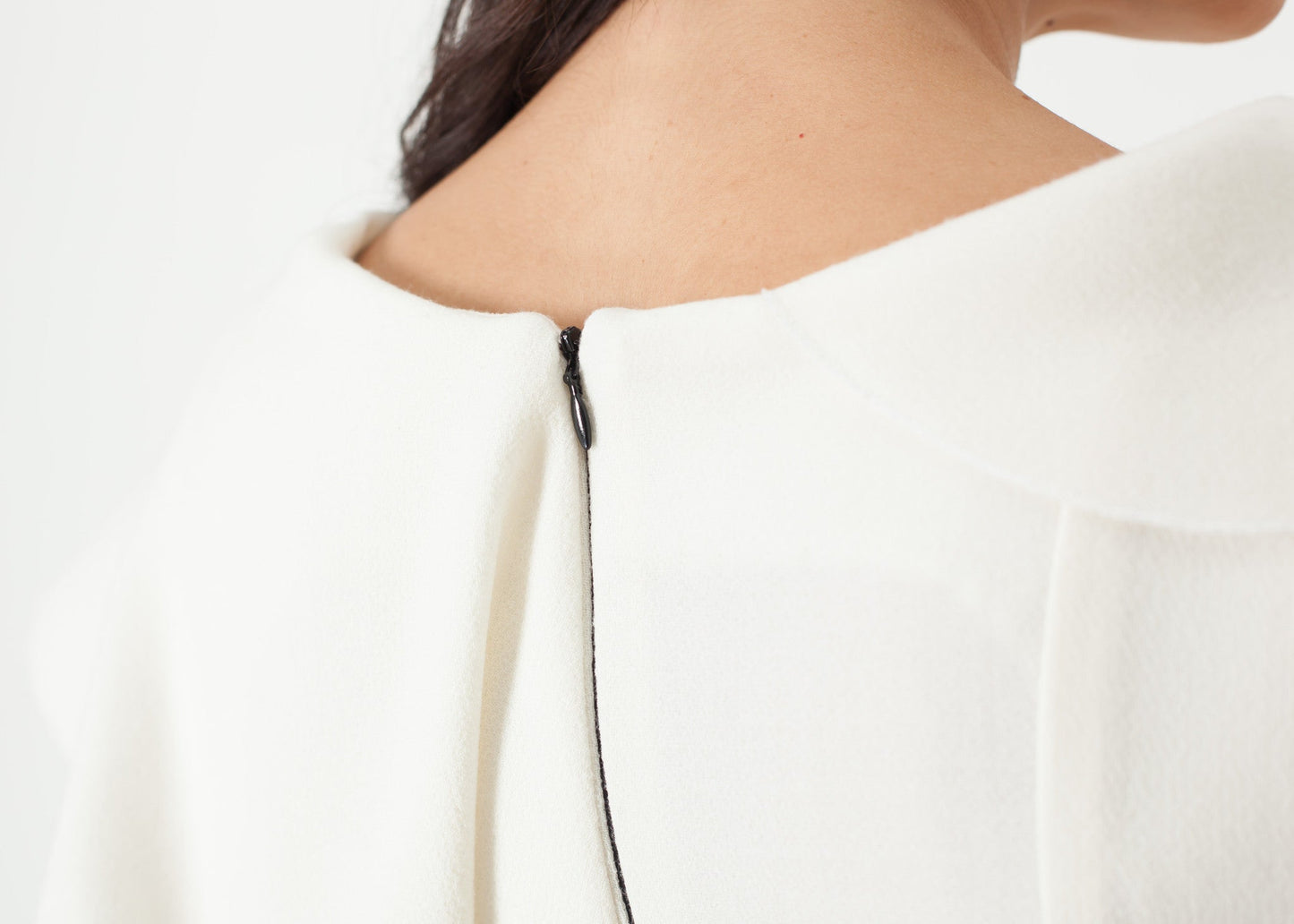 Asymmetric Dress in Cream/Black - women's dresses - Ethnicyug Amelia Toro