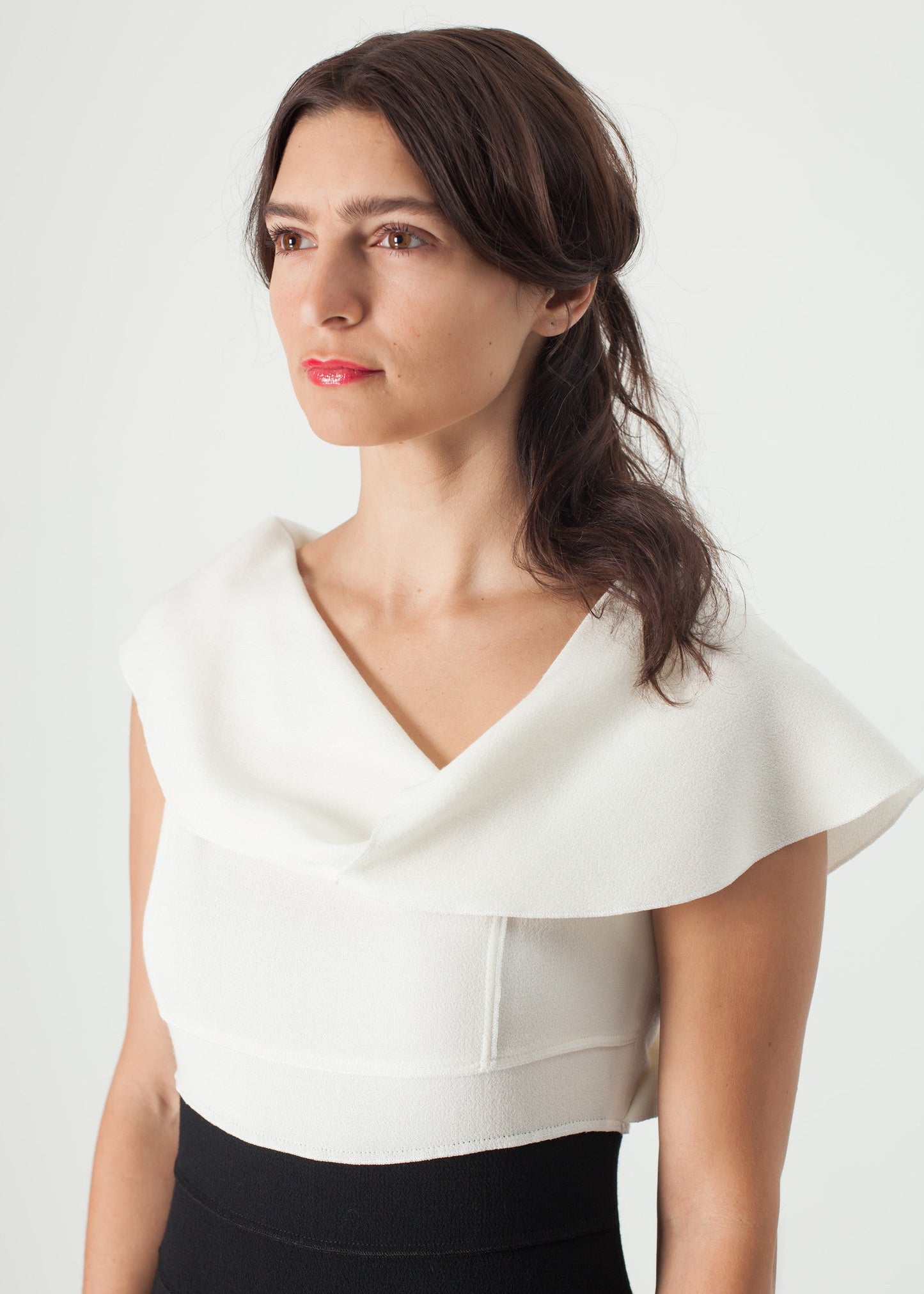 Asymmetric Dress in Cream/Black Cream / 34 - women's dresses - Ethnicyug Amelia Toro