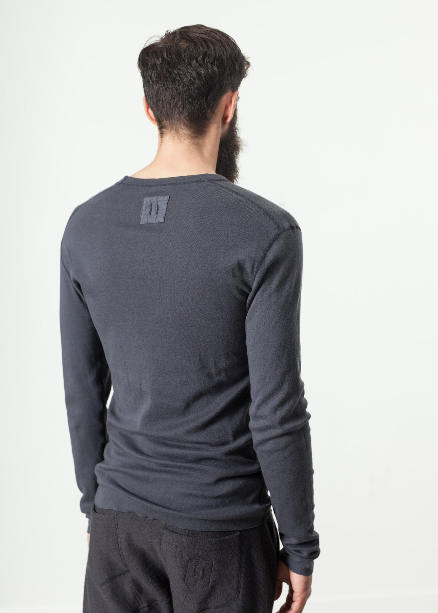Secon Shale Shirt in Slate - men's knitwear - Ethnicyug Hannes Roether