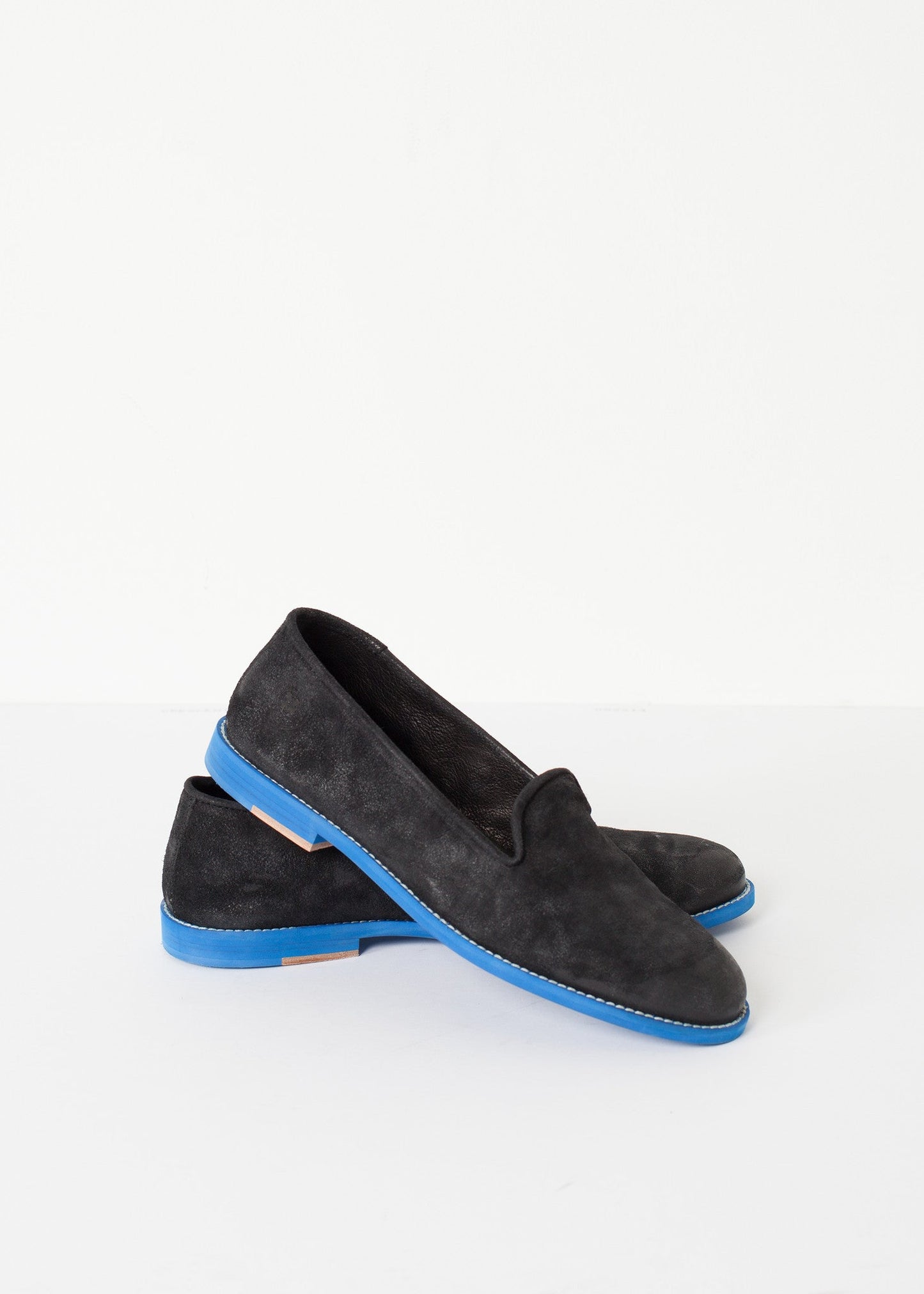 Suede Loafers - Black/Blue - men's shoes - Ethnicyug Verba