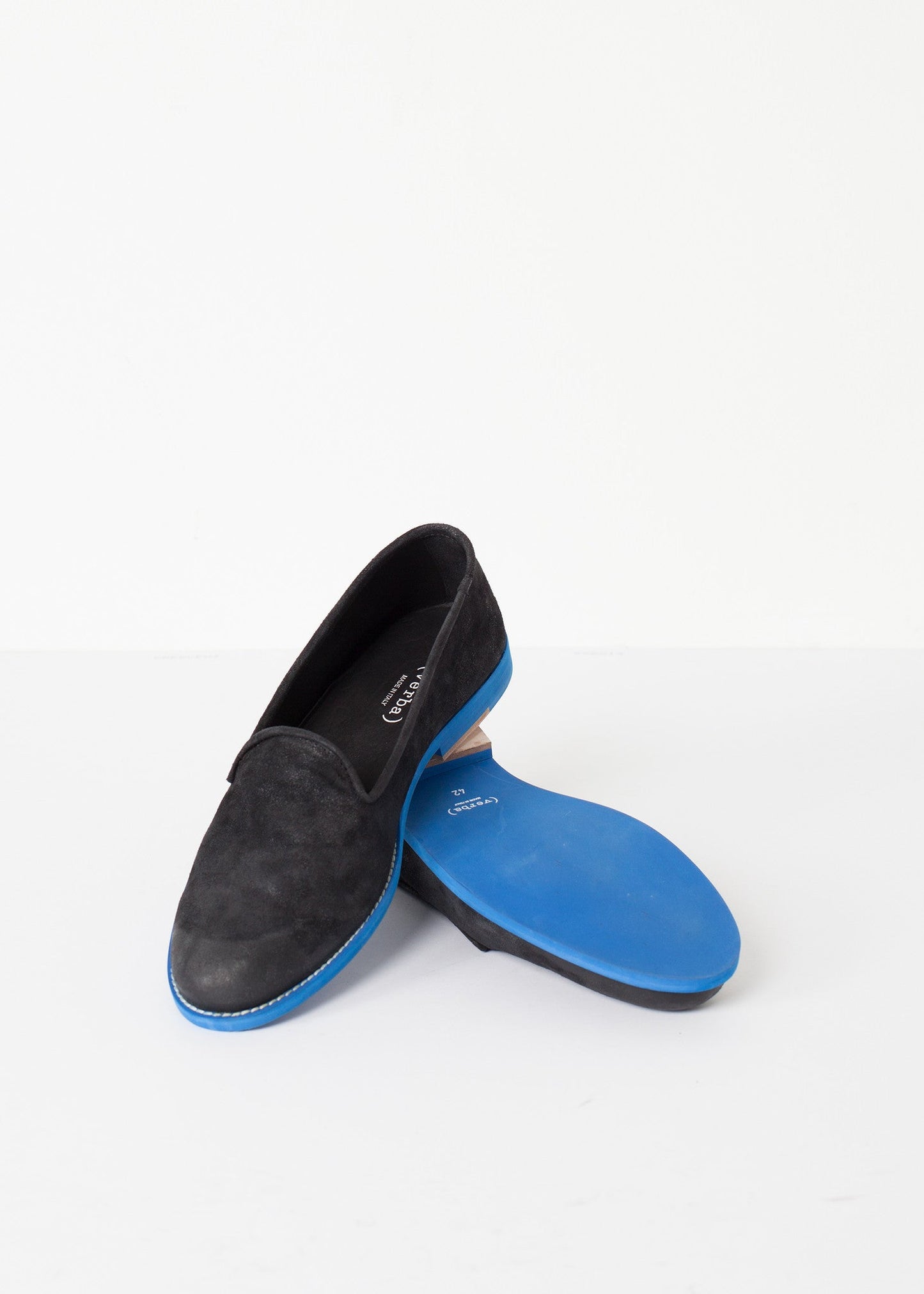 Suede Loafers - Black/Blue - men's shoes - Ethnicyug Verba