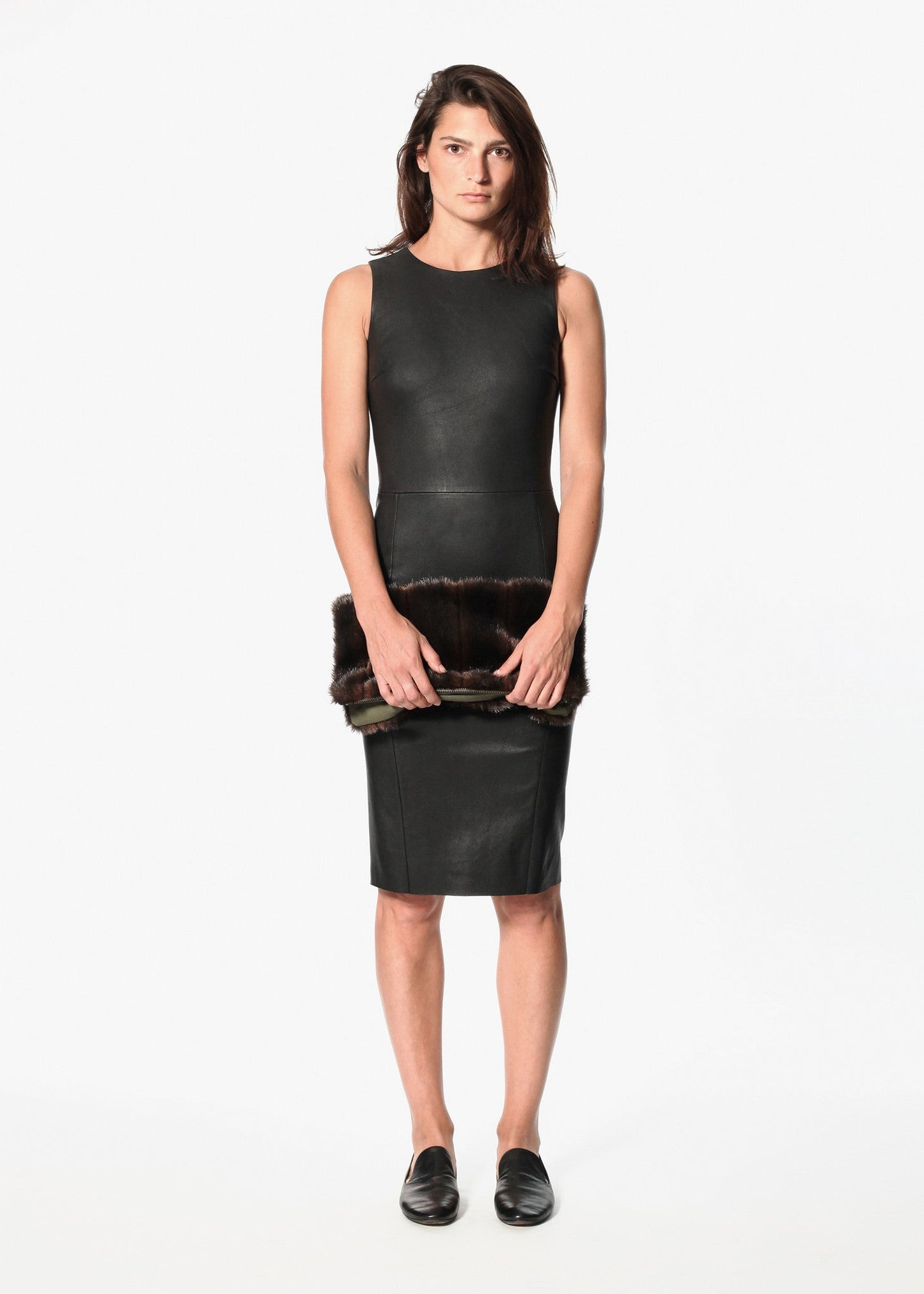 Iranta Leather Dress in Black - women's dresses - Ethnicyug By Malene Birger