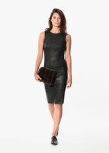 Load image into Gallery viewer, Iranta Leather Dress in Black - women's dresses - Ethnicyug By Malene Birger