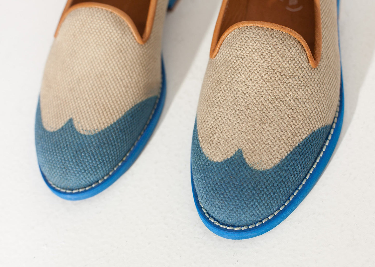 Wingtip Loafer in Blue - women's shoes - Ethnicyug Verba