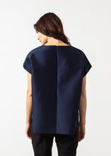 Load image into Gallery viewer, Tucked Sleeve Blouse in Navy
