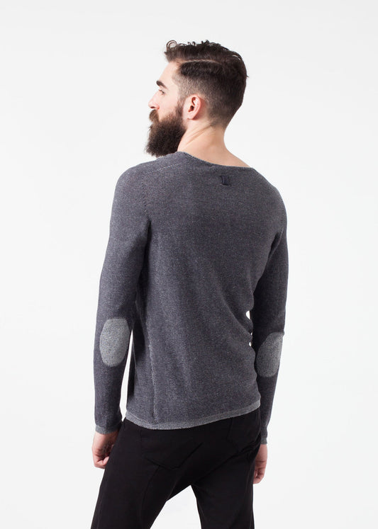 Curios Sweatshirt in Steel Grey  - men's knitwear - Ethnicyug Hannes Roether