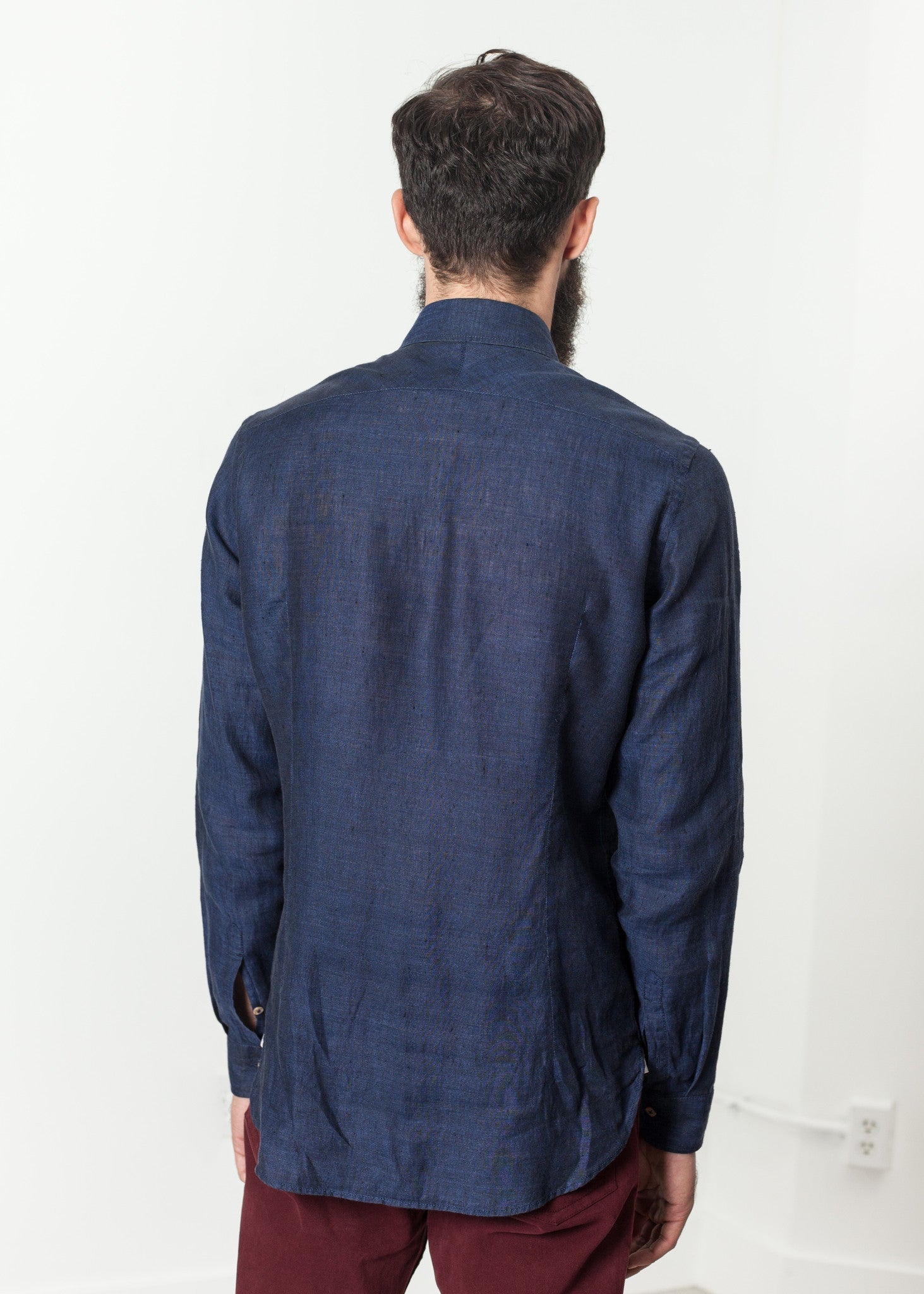 Button Up Shirt in Navy  - men's button-ups - Ethnicyug Drumohr