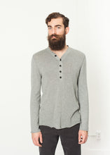Load image into Gallery viewer, Garbo Henley in Grey  - men's knitwear - Ethnicyug Hannes Roether
