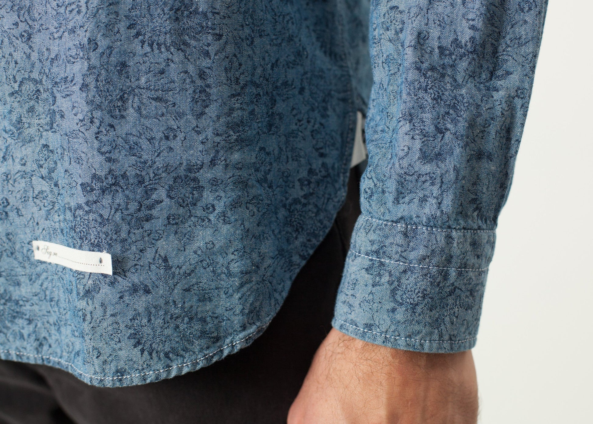 Floral Button-Up in Blue  - men's button-ups - Ethnicyug Drumohr