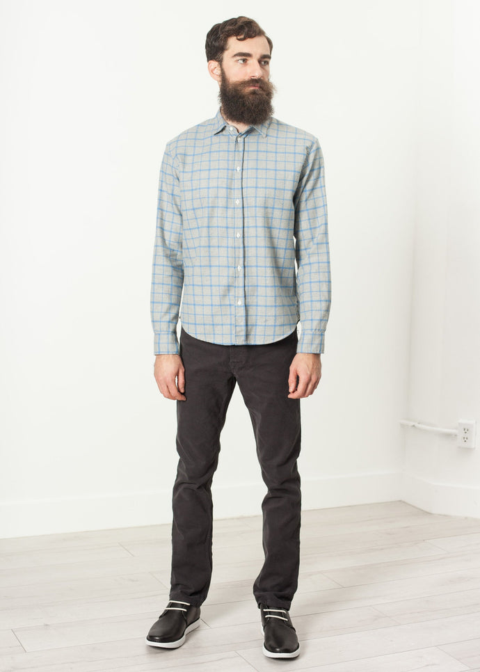Paul Shirt in Grey Flannel  - men's button-ups - Ethnicyug Frank & Eileen