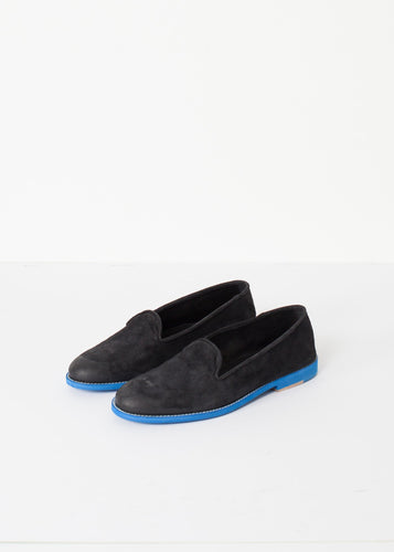 Suede Loafers - Black/Blue  - men's shoes - Ethnicyug Verba