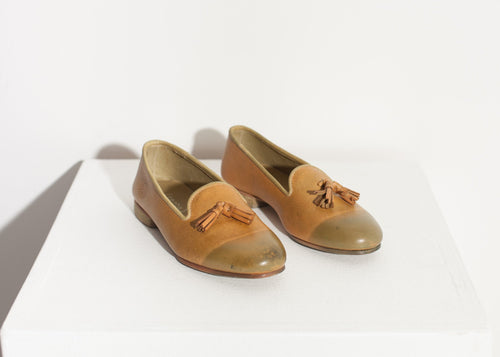 Leather Loafer in Lime  - women's shoes - Ethnicyug Verba