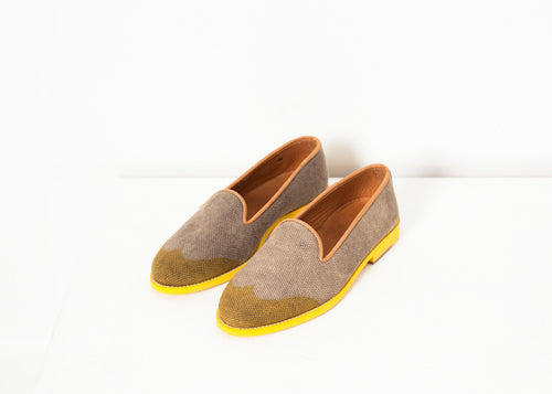 Wingtip Loafer in Yellow  - women's shoes - Ethnicyug Verba